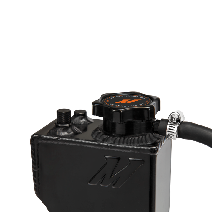 Mishimoto 92-99 BMW 3 Series Aluminum Coolant Expansion Tank - Black - Bull Strap