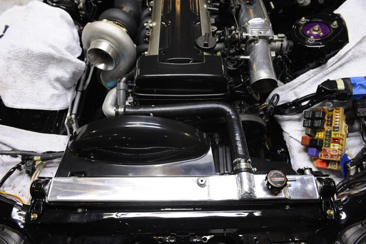 Mishimoto 93-98 Toyota Supra Turbo/Non Turbo Manual Aluminum Radiator - Bull Strap