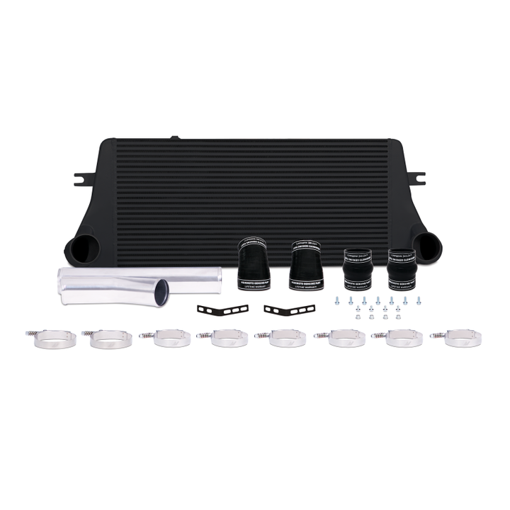 Mishimoto 94-02 Dodge Ram 2500 5.9L Cummins Intercooler Kit w/ Pipes (Black) - Bull Strap