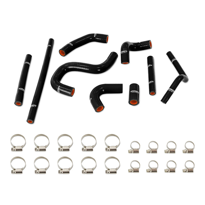 Mishimoto 96-02 Toyota 4Runner 3.4L (w/ Rear Heater) Silicone Heater Hose Kit - Black - Bull Strap