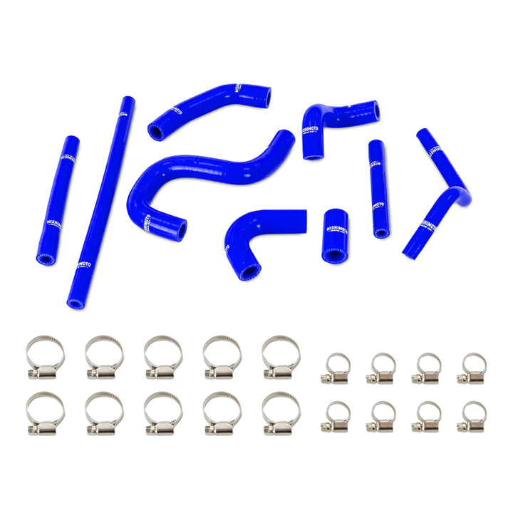 Mishimoto 96-02 Toyota 4Runner 3.4L (w/ Rear Heater) Silicone Heater Hose Kit - Blue - Bull Strap