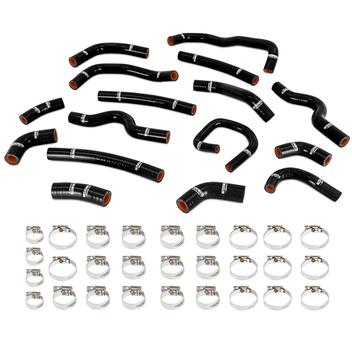 Mishimoto 98-07 Land Cruiser 4.5L I6 Silicone Radiator Hose Kit - Black - Bull Strap
