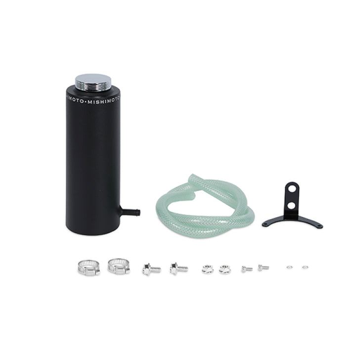 Mishimoto Aluminum Coolant Reservoir Tank - Wrinkle Black - Bull Strap