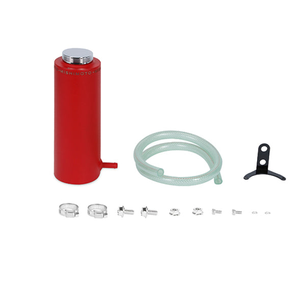 Mishimoto Aluminum Coolant Reservoir Tank - Wrinkle Red - Bull Strap