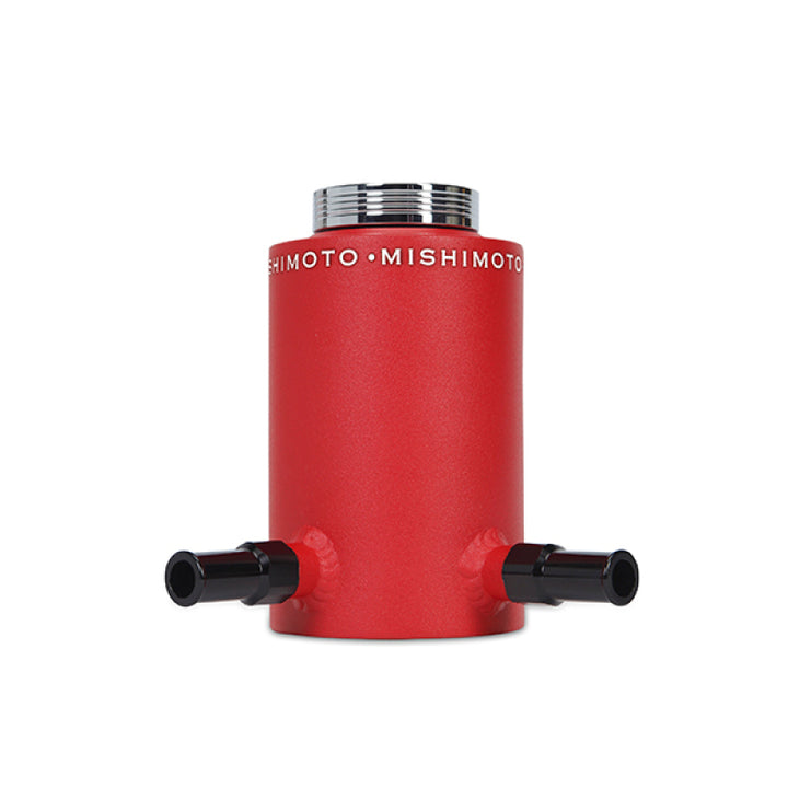 Mishimoto Aluminum Power Steering Reservoir Tank - Wrinkle Red - Bull Strap