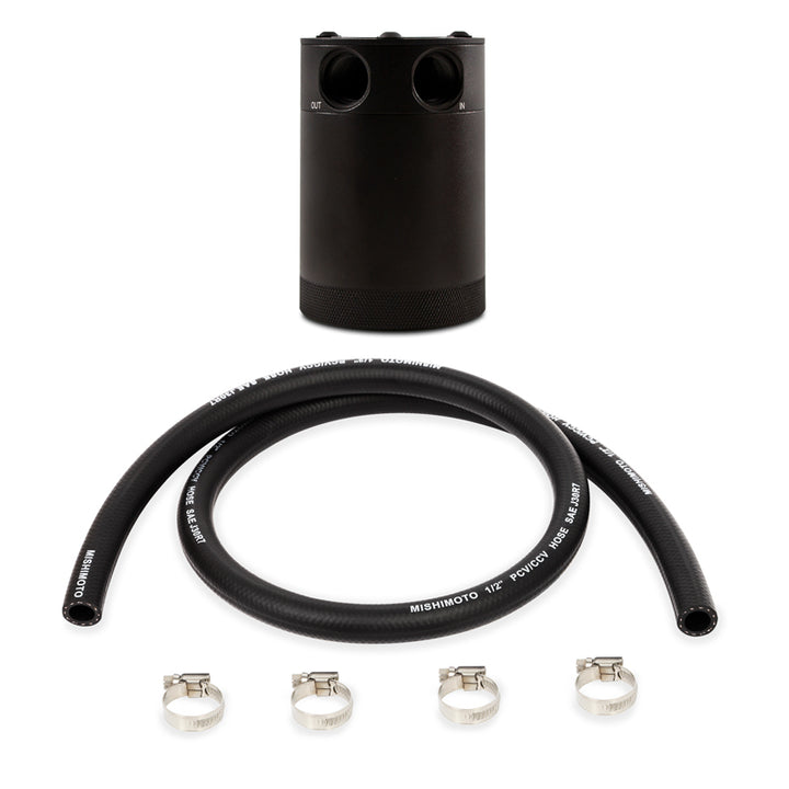 Mishimoto Compact Baffled Oil Catch Can - 2-Port - Bull Strap