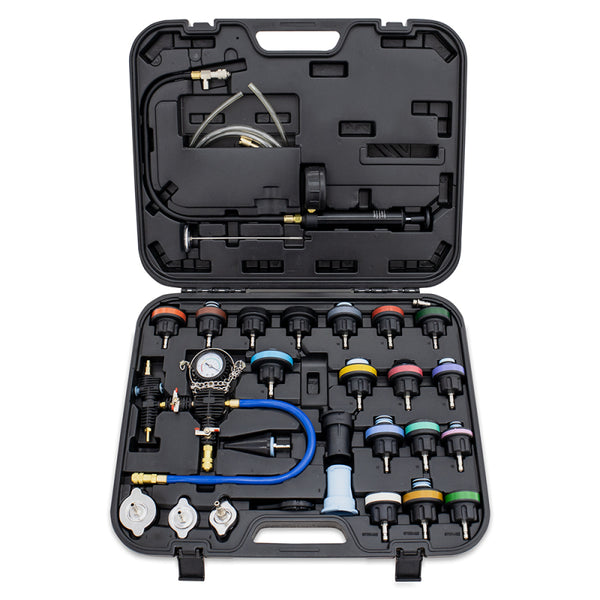 Mishimoto Cooling System Pressure Tester / Vacuum Purge Kit - 28pc - Bull Strap