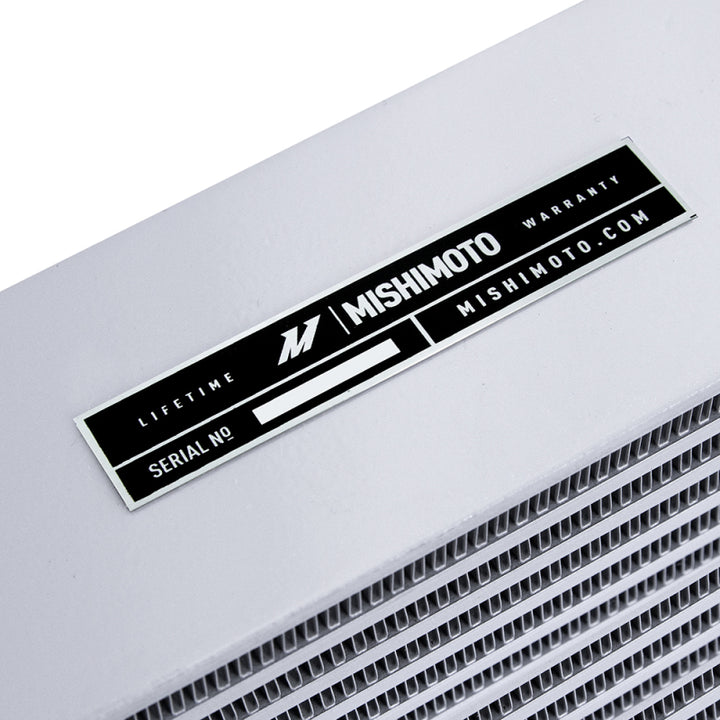 Mishimoto Heavy-Duty Oil Cooler - 17in. Same-Side Outlets - Silver - Bull Strap