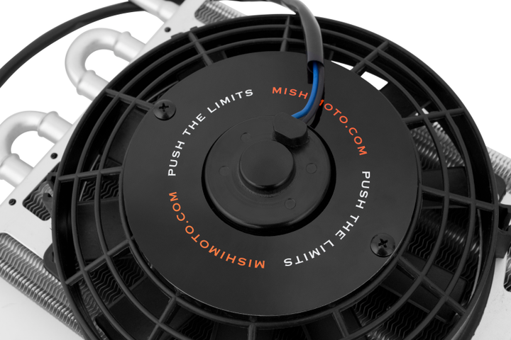 Mishimoto Heavy Duty Transmission Cooler w/ Electric Fan - Bull Strap
