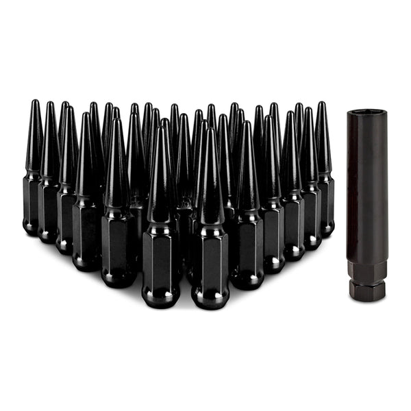 Mishimoto Mishimoto Steel Spiked Lug Nuts M14 x 1.5 32pc Set Black - Bull Strap