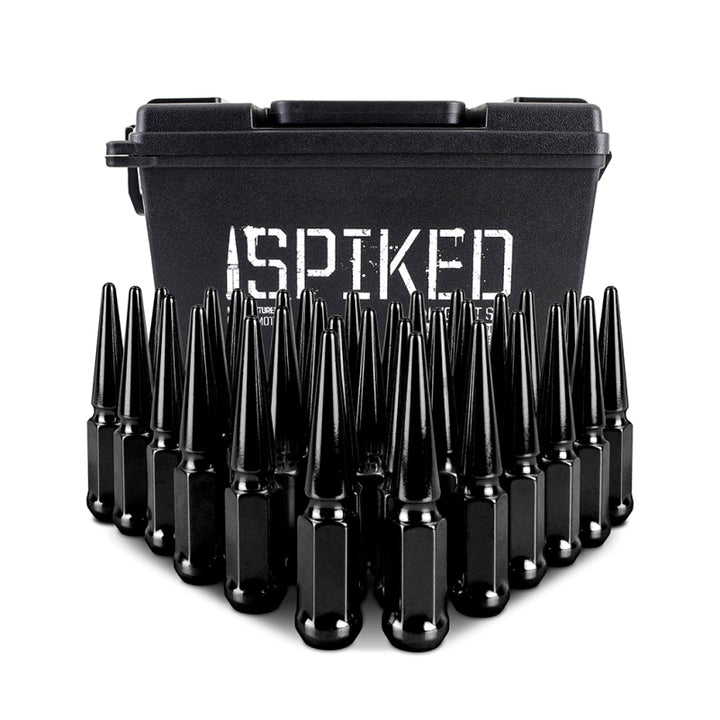 Mishimoto Mishimoto Steel Spiked Lug Nuts M14 x 1.5 32pc Set Black - Bull Strap