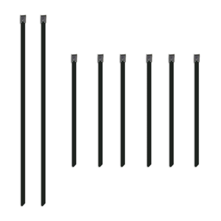 Mishimoto Set of Six 6in & Two 14in Stainless Steel Locking Ties - Bull Strap