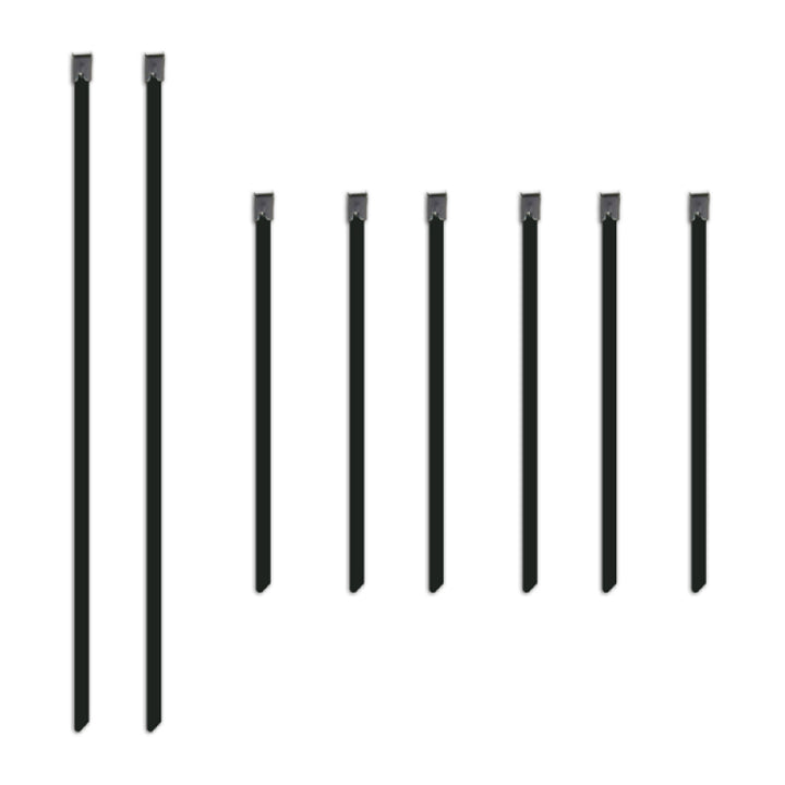 Mishimoto Set of Six 6in & Two 14in Stainless Steel Locking Ties - Bull Strap