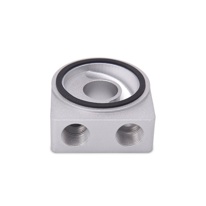 Mishimoto Silver M20 Oil Sandwich Plate - Bull Strap