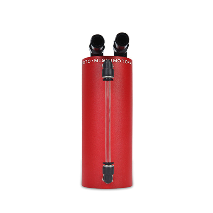 Mishimoto Small Aluminum Oil Catch Can - Wrinkle Red - Bull Strap