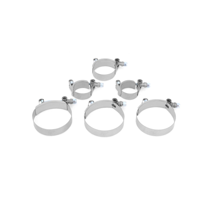 Mishimoto Subaru 02-07 WRX/04-07 STi Top-Mount Intercooler Kit - Silver/Black Hoses - Not For iRHD - Bull Strap