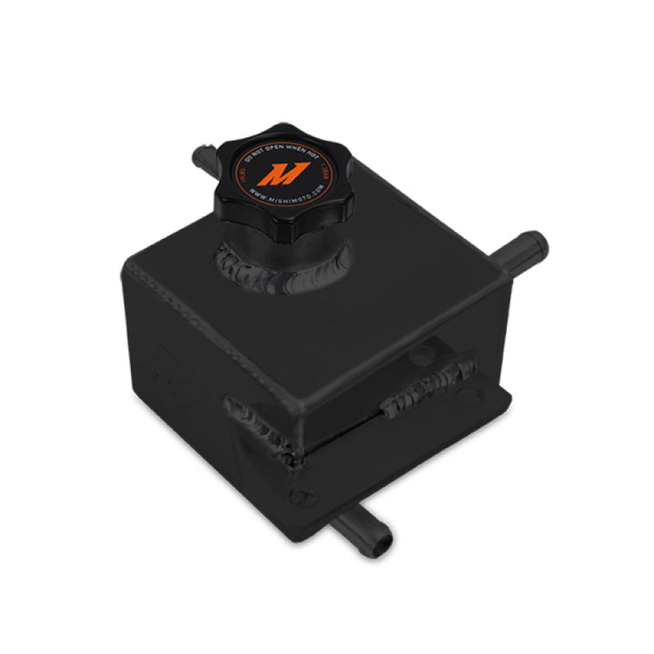 Mishimoto Subaru 02-07 WRX/ 04-14 STI Aluminum Coolant Expansion Tank - Black - Bull Strap