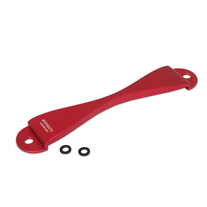 Mishimoto Subaru CNC Battery Tie-Down - Red - Bull Strap