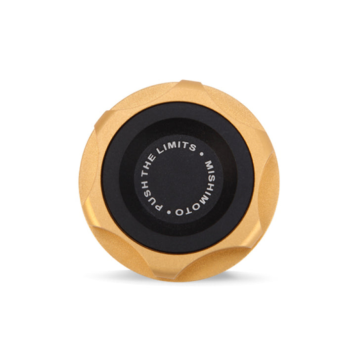 Mishimoto Subaru Oil FIller Cap - Gold - Bull Strap