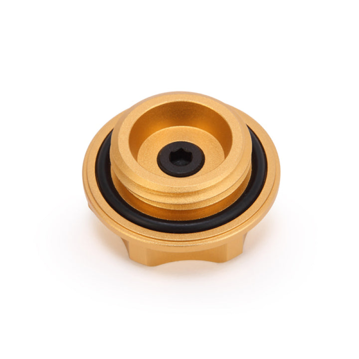 Mishimoto Subaru Oil FIller Cap - Gold - Bull Strap