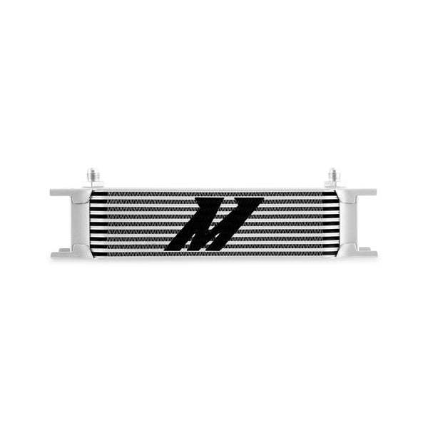 Mishimoto Universal -6AN 10 Row Oil Cooler - Silver - Bull Strap