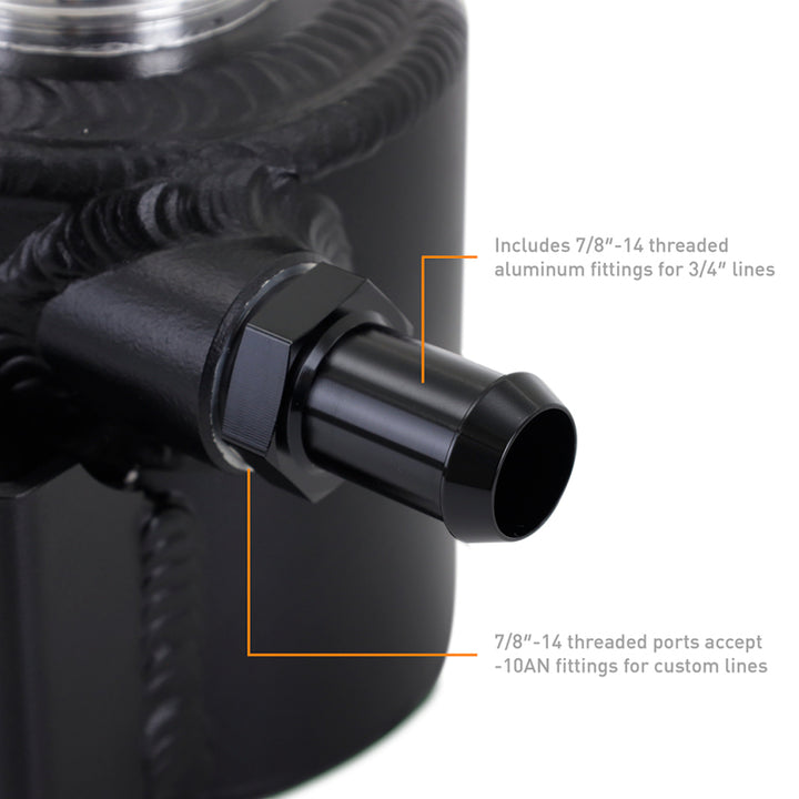 Mishimoto Universal Aluminum Coolant Expansion Tank - MWBK - Bull Strap