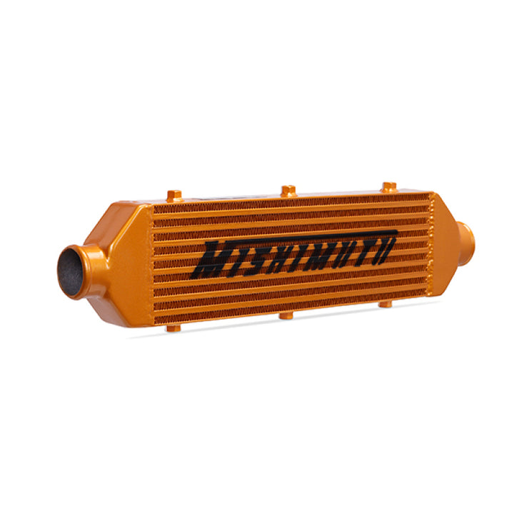 Mishimoto Universal Gold Z Line Intercooler  Overall Size: 28x8x3 Core Size: 21x6x2.5 Inlet / Outlet - Bull Strap