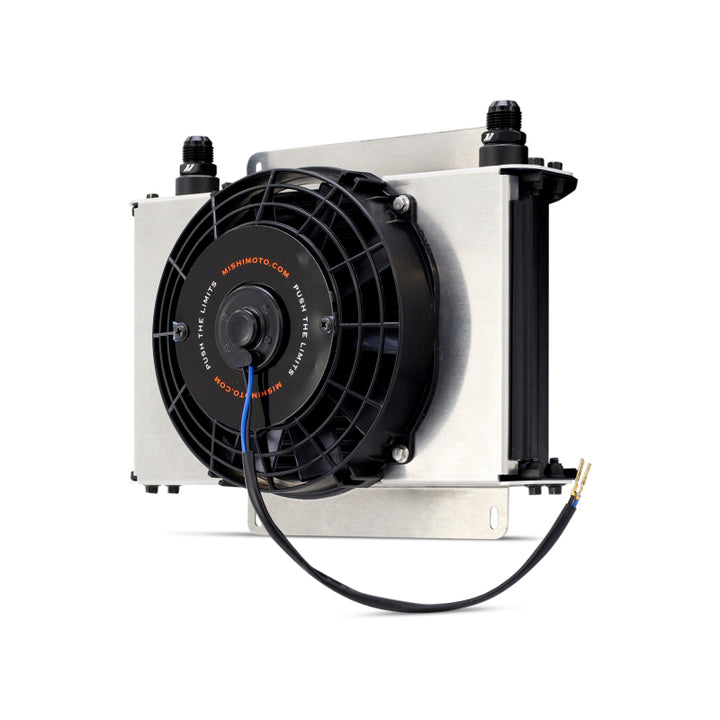 Mishimoto Universal Oil Cooler Kit 25-Row Cooler and 1x 8in Fan - Bull Strap