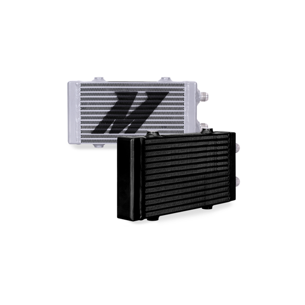 Mishimoto Universal Small Bar and Plate Dual Pass Black Oil Cooler - Bull Strap