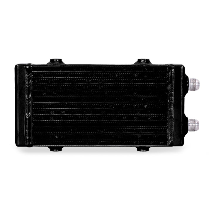 Mishimoto Universal Small Bar and Plate Dual Pass Black Oil Cooler - Bull Strap