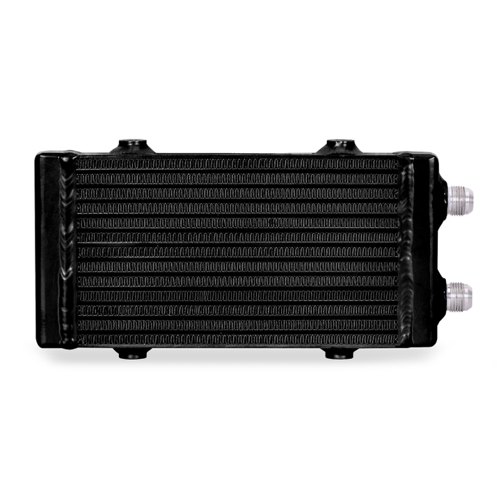 Mishimoto Universal Small Bar and Plate Dual Pass Black Oil Cooler - Bull Strap