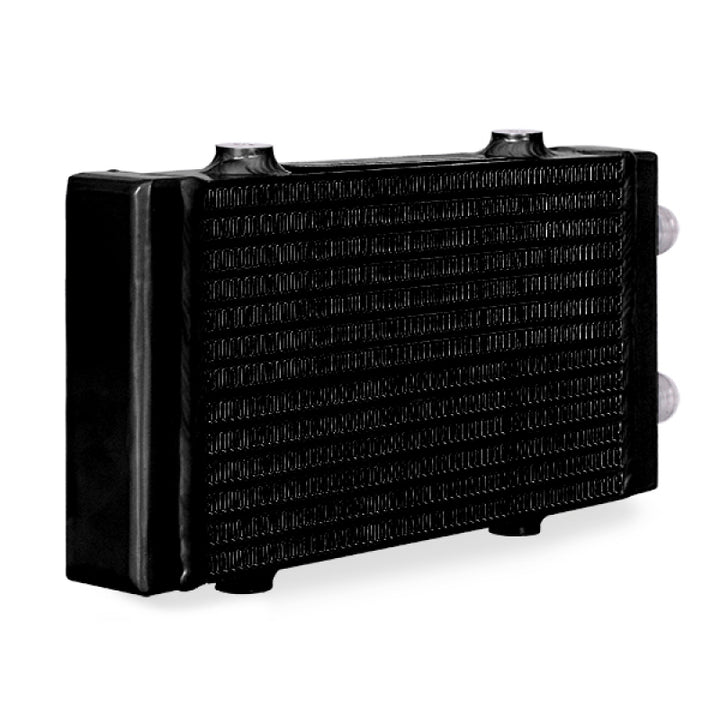 Mishimoto Universal Small Bar and Plate Dual Pass Black Oil Cooler - Bull Strap