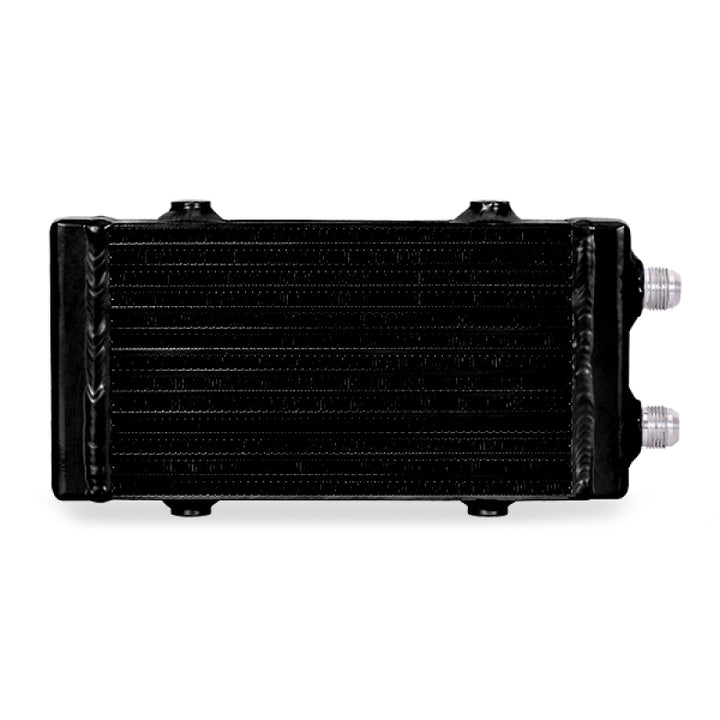 Mishimoto Universal Small Bar and Plate Dual Pass Black Oil Cooler - Bull Strap