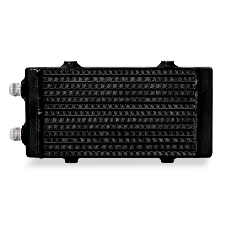 Mishimoto Universal Small Bar and Plate Dual Pass Black Oil Cooler - Bull Strap