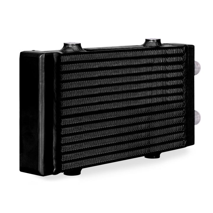 Mishimoto Universal Small Bar and Plate Dual Pass Black Oil Cooler - Bull Strap