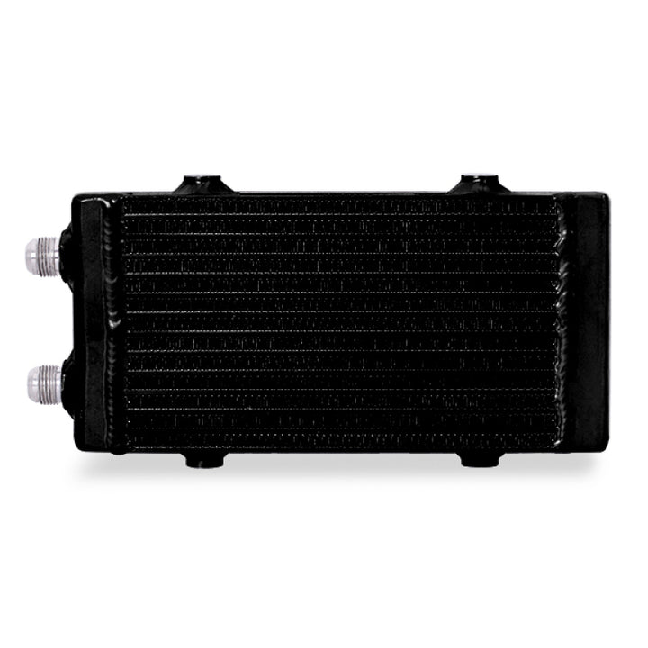 Mishimoto Universal Small Bar and Plate Dual Pass Black Oil Cooler - Bull Strap