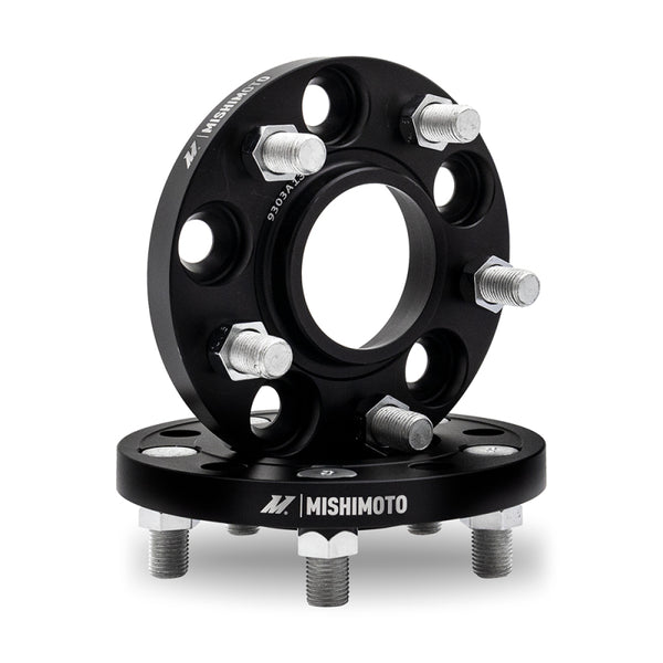 Mishimoto Wheel Spacers - 5x114.3 - 60.1 - 20 - M12 - Black - Bull Strap
