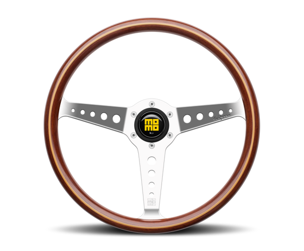 Momo California Wood Steering Wheel 360 mm - Mahogany Wood/Pol Spokes - Bull Strap
