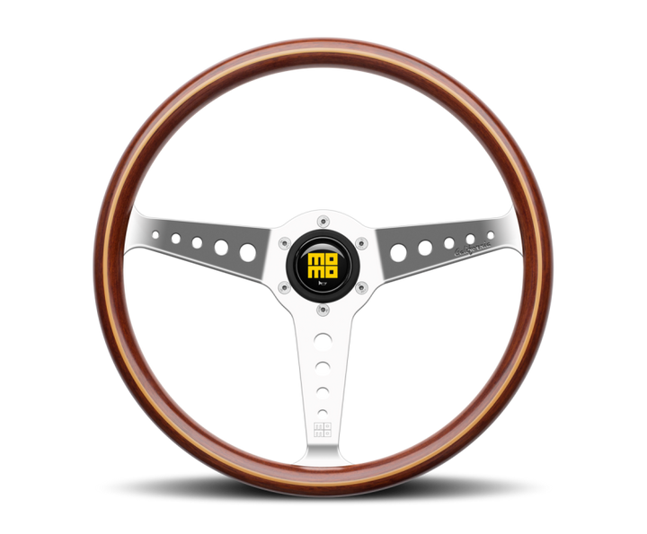 Momo California Wood Steering Wheel 360 mm - Mahogany Wood/Pol Spokes - Bull Strap
