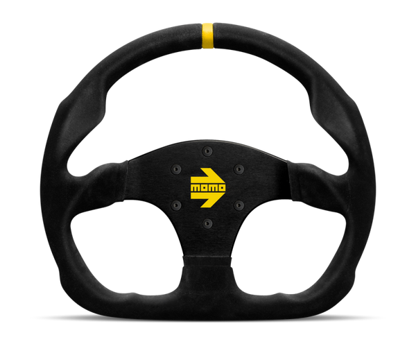 Momo MOD30 Steering Wheel 320 mm -  Black Suede/Black Spokes/1 Stripe - Bull Strap