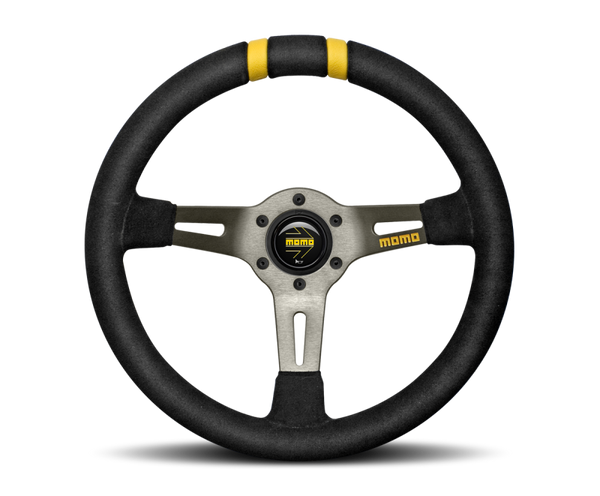 Momo MODDRIFT Steering Wheel 330 mm -  Black Suede/Anth Spokes/2 Stripes - Bull Strap
