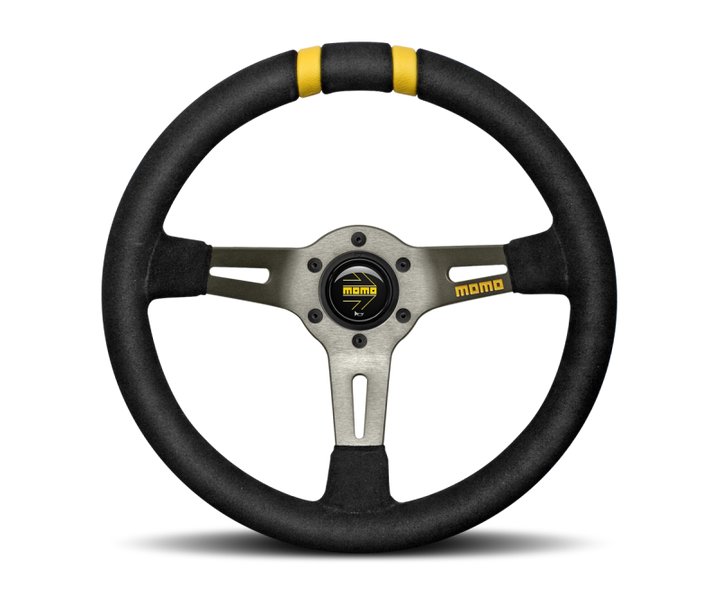 Momo MODDRIFT Steering Wheel 330 mm -  Black Suede/Anth Spokes/2 Stripes - Bull Strap