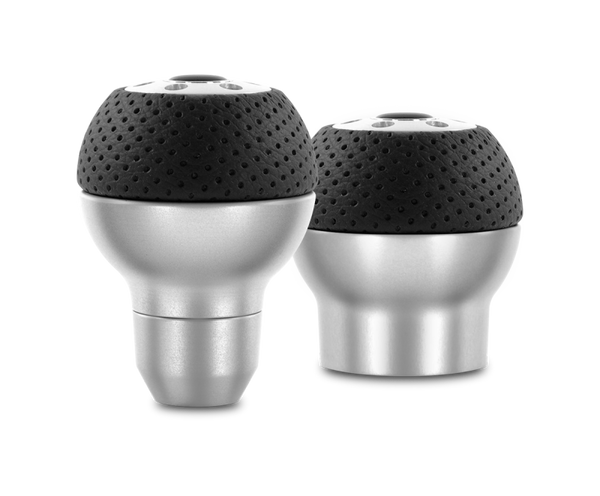 Momo Race Shift Knob - Aluminum, Black Airleather Insert - Bull Strap
