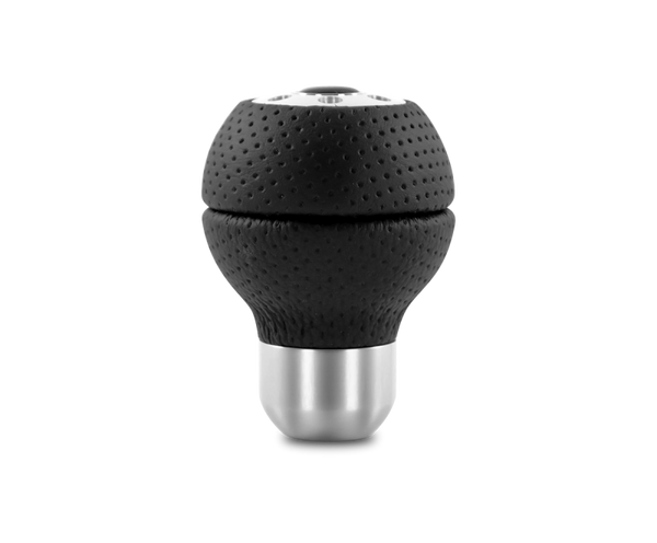 Momo Race Shift Knob - Black Airleather, Aluminum Insert - Bull Strap