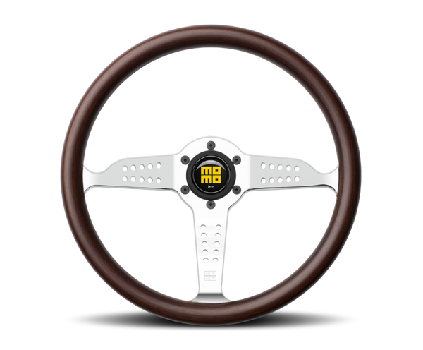 Momo Super Grand Prix Steering Wheel 350 mm - Mahogany Wood/Pol Spokes - Bull Strap