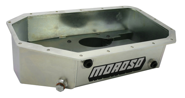 Moroso Acura/Honda K Series Swap Road Race Baffled Extra Capacity 5.5in Steel Oil Pan - Bull Strap