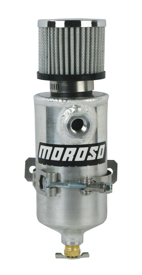 Moroso Breather Tank/Catch Can - Two 3/8 NPT Female Fittings - Aluminum - Bull Strap