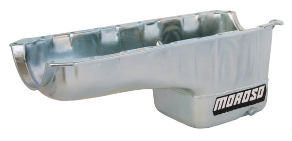 Moroso Chevrolet Big Block Mark IV Deep Wet Sump 7qt 9in Steel Oil Pan - Bull Strap