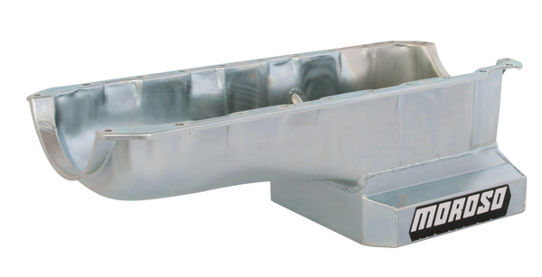 Moroso Chevrolet Big Block Mark IV Kicked Out Wet Sump 6qt 8in Steel Oil Pan - Bull Strap