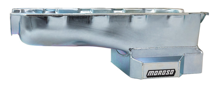 Moroso Chevrolet Big Block Mark IV Kicked Out Wet Sump 6qt 8in Steel Oil Pan - Bull Strap